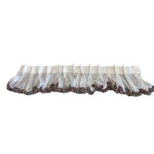 Vintage Custom Designer Pinch Pleat Ivory Valance Rustic Bohemian Fringe 94”
